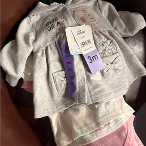 Gray Baby Outfit with Cute Graphics